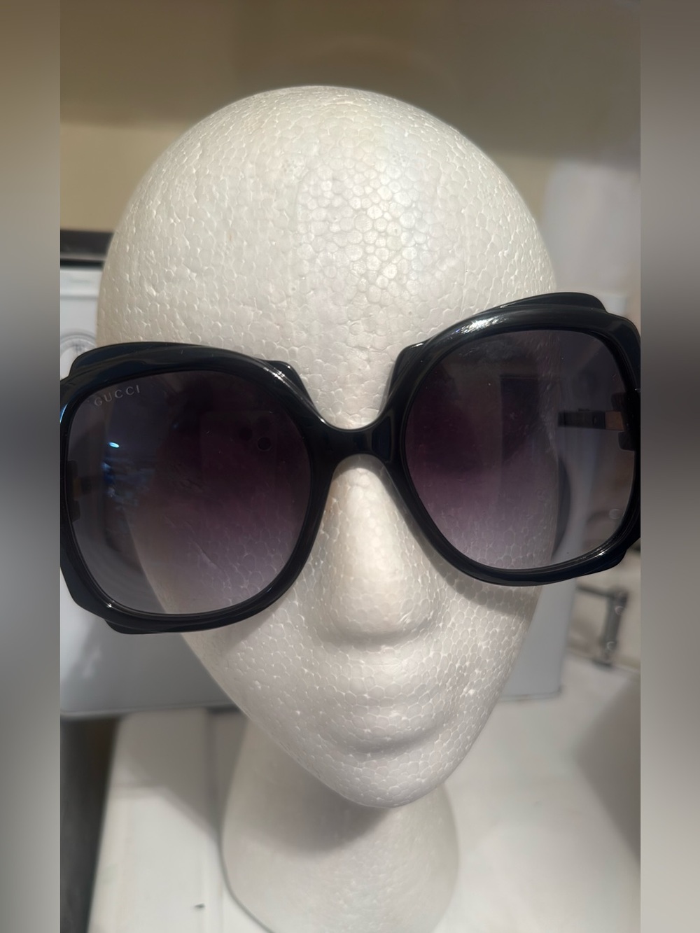 Gucci Oversized Square Sunglasses in Black with Gradient Lenses